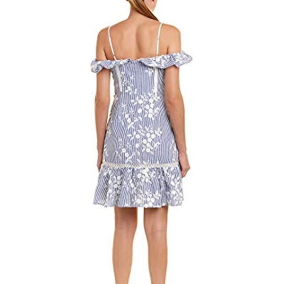 Sam Edelman embroidery denim stripe dress sz 12 NWT *D7 - Picture 7 of 8